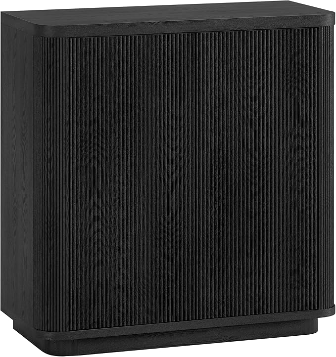 Henn&Hart 32" Wide Rectangular Accent Cabinet in Natural Black, for Home, Living Room, Bedroom, Entertainment Room, Office