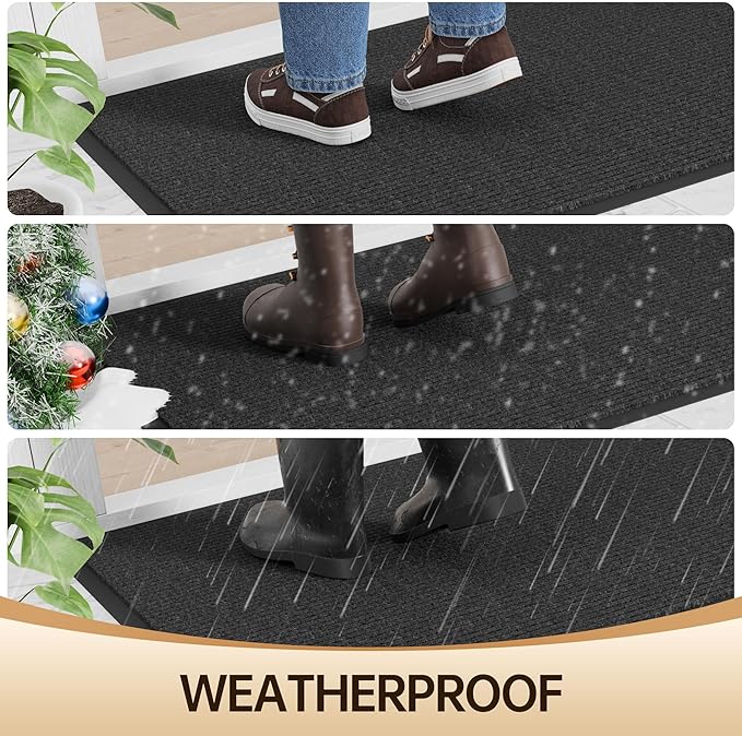 Amyracel Front Door Mat Indoor Outdoor Entrance, 36'' x 120'' All-Season Waterproof Heavy Duty Doormat for Outside Entry, Stain and Fade Resistant, Low Profile, Easy Clean Patio Entryway Mat