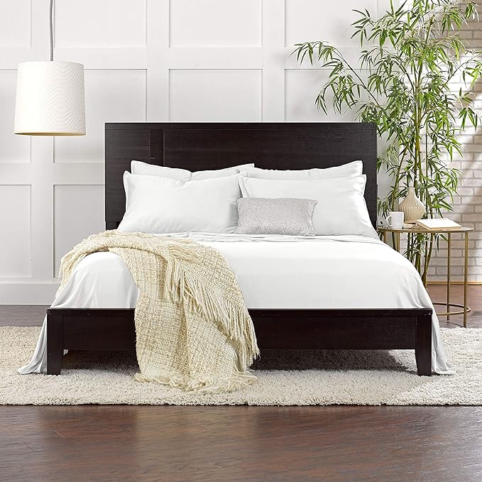 Full Sheets by Pure Bamboo, Genuine 100% Organic Viscose Derived from Bamboo Bed Sheet Set, Luxuriously Soft & Cooling, Double Stitching, Lifetime Quality Promise (Full, White)