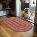 Homespice 2x3' Red Oval Braided Rug. Apple Pie Red Jute Oval Rug. Uses- Entryway, Kitchen Rugs, Bathroom Rugs. Reversible, Rustic, Country, Primitive, Farmhouse Decor Rug