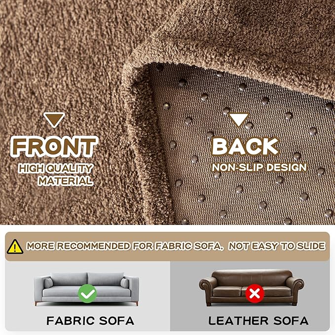MYSKY HOME Sectional Couch Covers, Couch Cover for 3 Cushion, Couch Covers for Sofa, Dog Couch Protector, L Shape Sofa Cover Sofa Slipcovers Washable Furniture Covers for Pets, 91" x 118", Dark Brown