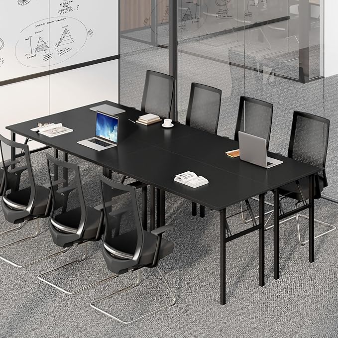 Need Folding Computer Desk, Large 60 inches Folding Table for Home Office, No Install Needed Foldable Writing Table Desk, Black