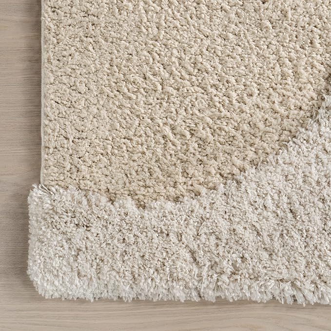 nuLOOM Gloria Abstract Shag Area Rug, 6' 7" x 9', Beige