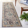 SAFAVIEH Monaco Collection Runner Rug - 2'2" x 8', Grey & Light Blue, Boho Chic Medallion Distressed Design, Non-Shedding & Easy Care, Ideal for High Traffic Areas in Living Room, Bedroom (MNC243G)