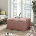 Christopher Knight Home Isa Square Ottoman Footstool, Corduroy Pouf Poufee Footrest Ottoman Large Seat, Modern Side Table for Living Room Bedroom Home Decor, Pink, 30"