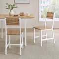 VASAGLE Dining Chair Set of 2, Rustic Wood Chairs with Metal Steel Frame, Easy to Assemble, Comfortable Seat, Modern Farmhouse Chair for Kitchen, Bedroom, Living Room, Wheat Brown and Cloud White