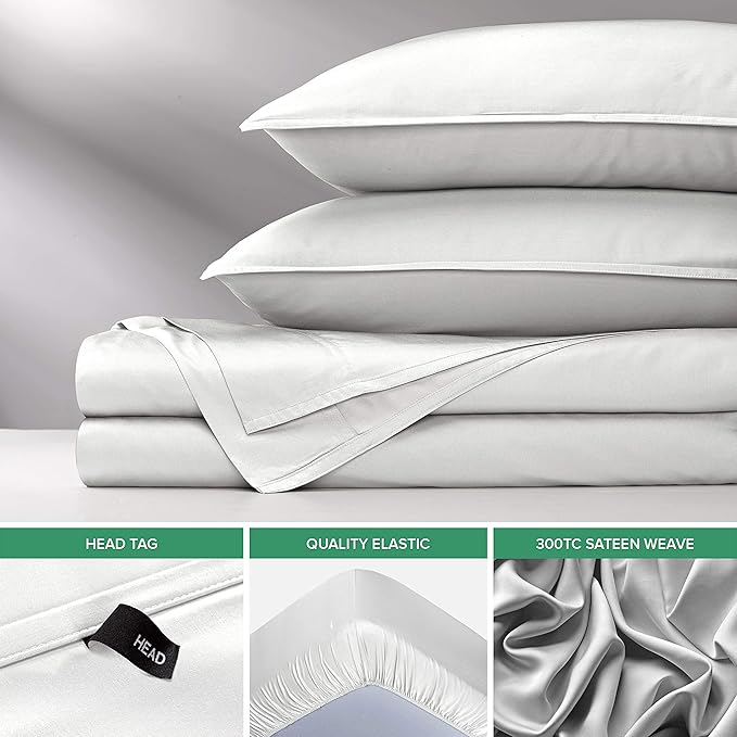 Twin XL Sheets by Pure Bamboo, Genuine 100% Organic Viscose Derived from Bamboo Bed Sheet Set, Luxuriously Soft & Cooling, Double Stitching, Lifetime Quality Promise (Twin XL, White)