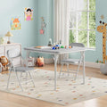 GarveeHome 3-Piece Kids Folding Table and Chairs Set, Toddlers Children's Activity Table and Chairs Set for Dining Room,Daycare,Classrooms