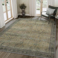 8X10 Area Rugs Machine Washable Rugs for Living Room, Vintage Boho Large Rugs for Bedroom Dining Room, Non Slip Indoor Soft Distressed Lightweight Thin Low Pile Carpet, Vintage Sunset