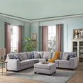 Devion Furniture Maison Sectional Modular Sofa with Ottoman for Living Room, Apartment, Bedroom, Office, Dorm