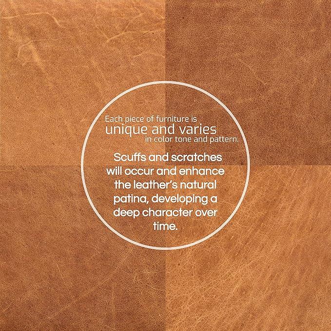 POLY & BARK Essex Sofa in Full-Grain Pure-Aniline Italian Tanned Leather in Cognac Tan