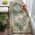 SAFAVIEH Monaco Collection Runner Rug - 2'2" x 6', Forest Green & Light Blue, Medallion Distressed Design, Non-Shedding & Easy Care, Ideal for High Traffic Areas in Living Room, Bedroom (MNC243F)