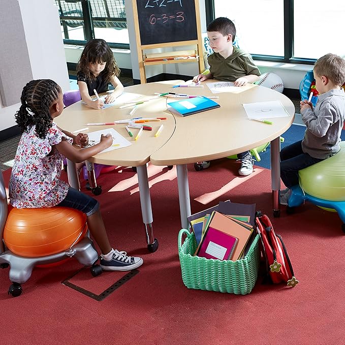 Gaiam Kids Balance Ball Chair - Classic Children's Stability Ball Chair, Alternative School Classroom Flexible Desk Seating for Active Students, Orange/Blue