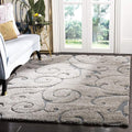 SAFAVIEH Florida Shag Collection Accent Rug - 2'3" x 5', Grey & Light Blue, Scroll, Non-Shedding & Easy Care, 1.2-inch Thick Ideal for High Traffic Areas in Entryway, Living Room, Bedroom (SG455-1160)