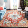 SAFAVIEH Monaco Collection X-Large Area Rug - 11' x 15', Orange & Light Blue, Medallion Distressed Design, Non-Shedding & Easy Care, Ideal for High Traffic Areas in Living Room, Bedroom (MNC243H)