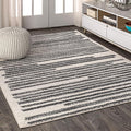 JONATHAN Y Khalil Modern Berber Stripe Cream/Black Indoor Area Rug, 3x5, Contemporary, Bohemian, Easy-Cleaning for Living Room, Bedroom, Kitchen, Pet Friendly, Non-Shedding (MOH207A-3)
