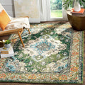 SAFAVIEH Monaco Collection Accent Rug - 3' x 5', Forest Green & Light Blue, Distressed Design, Non-Shedding & Easy Care, Ideal for High Traffic Areas in Entryway, Living Room, Bedroom (MNC243F)