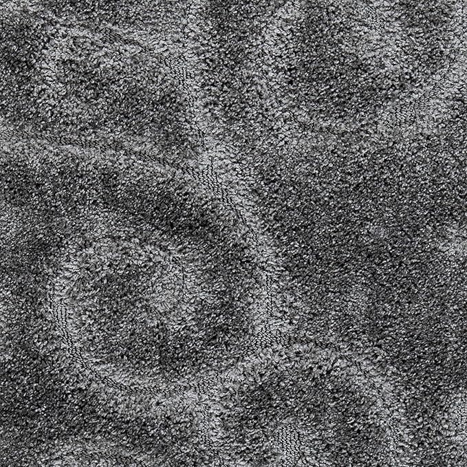 SAFAVIEH Florida Shag Collection Area Rug - 6' x 9', Grey, Scroll Design, Non-Shedding & Easy Care, 1.2-inch Thick Ideal for High Traffic Areas in Living Room, Bedroom (SG455-8013)